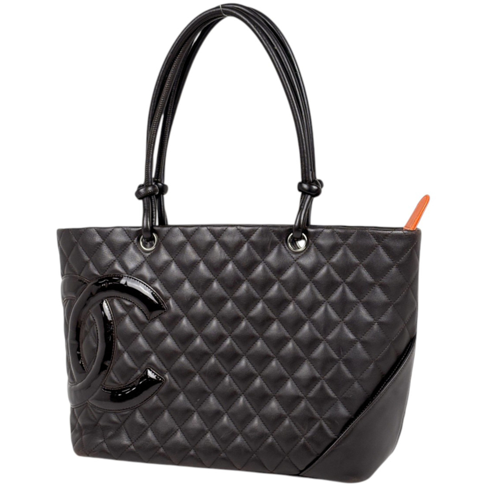 Chanel Cambon Line Large Leather Tote Bag, Brown, for Women